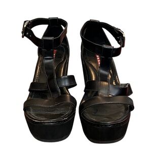 Prada Leather T-Strap Sandal